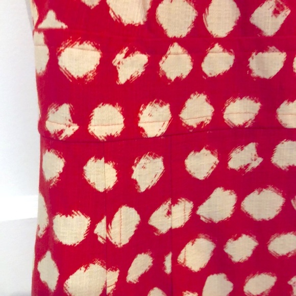 Very Cute Deep Coral w/Cream Spot Cocktail Dress Size 6 - Eliza J - Picture 6 of 10